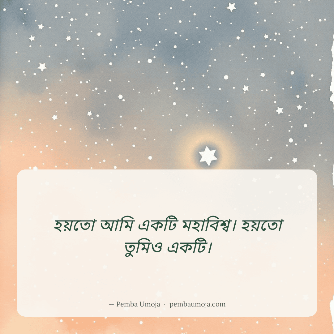 হয়তো আমি একটি মহাবিশ্ব। হয়তো তুমিও একটি।