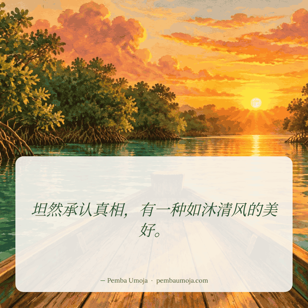 坦然承认真相，有一种如沐清风的美好。