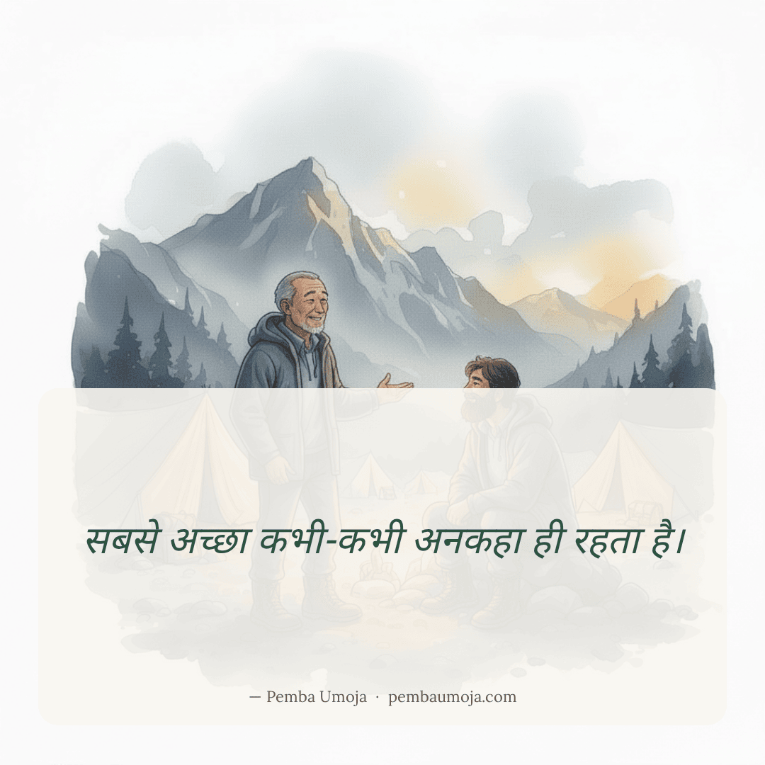 सबसे अच्छा कभी-कभी अनकहा ही रहता है।