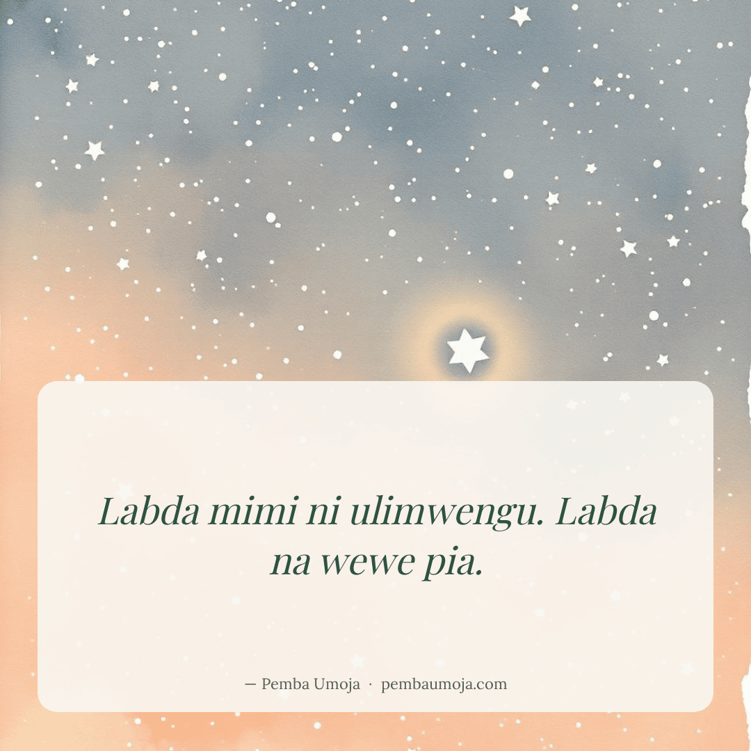 Labda mimi ni ulimwengu. Labda na wewe pia.