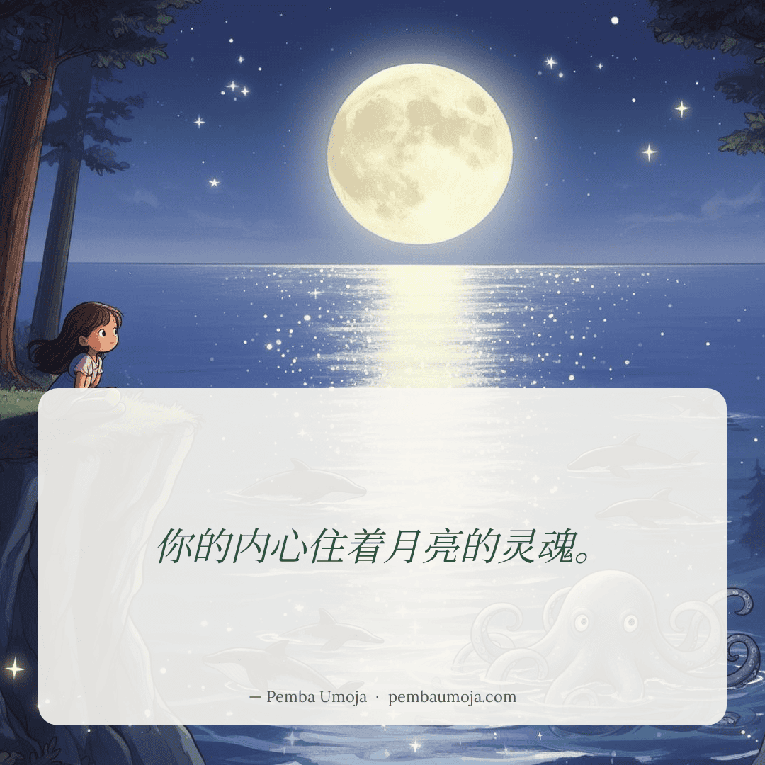 你的内心住着月亮的灵魂。