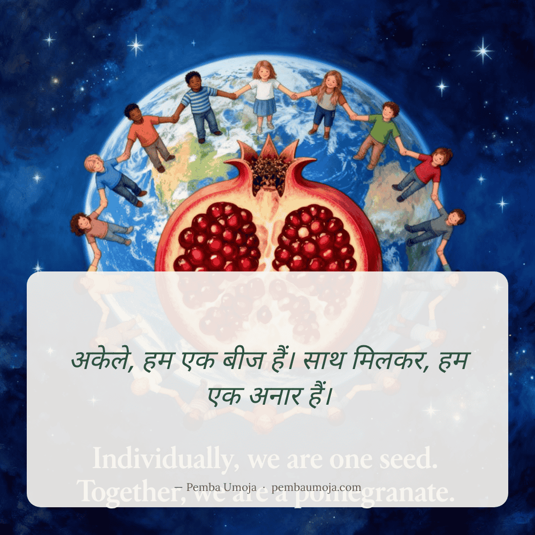 अकेले, हम एक बीज हैं। साथ मिलकर, हम एक अनार हैं।