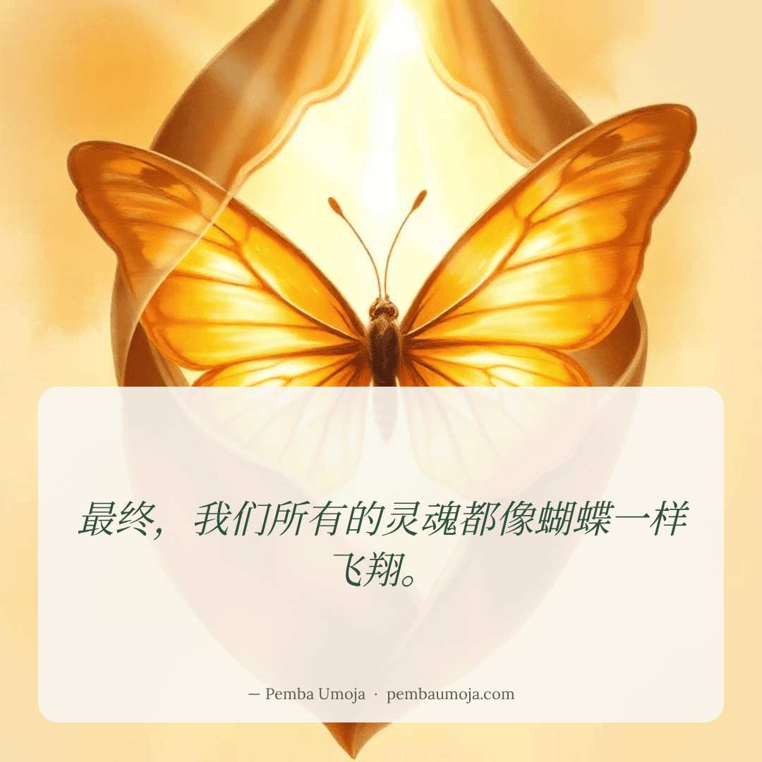 最终，我们所有的灵魂都像蝴蝶一样飞翔。